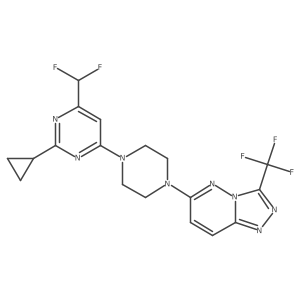 2-Cyclopropyl-4-(difluoromethyl)-6-{4-[3-(trifluoromethyl)-[1,2,4]triazolo[4,3-b]pyridazin-6-yl]piperazin-1-yl}pyrimidine结构式