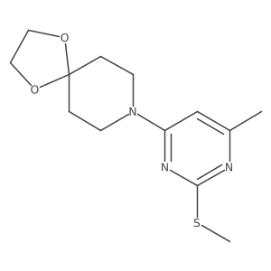8-[6-Methyl-2-(methylsulfanyl)pyrimidin-4-yl]-1,4-dioxa-8-azaspiro[4.5]decane结构式
