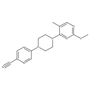 5-{4-[5-Methyl-2-(methylsulfanyl)pyrimidin-4-yl]piperazin-1-yl}pyridine-2-carbonitrile结构式