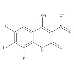 7-Bromo-8-fluoro-4-hydroxy-6-iodo-3-nitroquinolin-2(1H)-one Structure