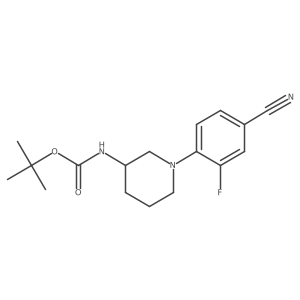 tert-butyl N-[1-(4-cyano-2-fluorophenyl)piperidin-3-yl]carbamate结构式