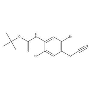 tert-butyl N-[5-bromo-2-chloro-4-(cyanosulfanyl)phenyl]carbamate Structure