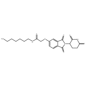 N-(6-aminohexyl)-2-[2-(2,6-dioxo-3-piperidyl)-1,3-dioxo-isoindolin-5-yl]oxy-acetamide结构式