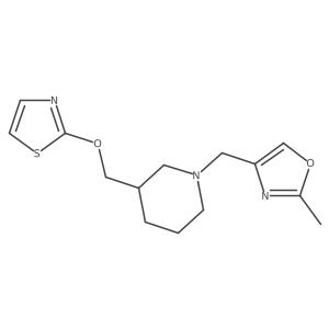 1-[(2-Methyl-1,3-oxazol-4-yl)methyl]-3-[(1,3-thiazol-2-yloxy)methyl]piperidine Structure
