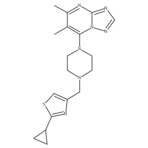 1-[(2-Cyclopropyl-1,3-thiazol-4-yl)methyl]-4-{5,6-dimethyl-[1,2,4]triazolo[1,5-a]pyrimidin-7-yl}piperazine Structure