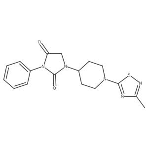 1-[1-(3-Methyl-1,2,4-thiadiazol-5-yl)piperidin-4-yl]-3-phenylimidazolidine-2,4-dione结构式