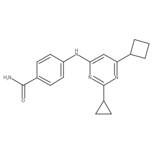 4-[(6-Cyclobutyl-2-cyclopropylpyrimidin-4-yl)amino]benzamide结构式