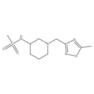 N-{1-[(5-methyl-1,2,4-oxadiazol-3-yl)methyl]piperidin-3-yl}methanesulfonamide结构式