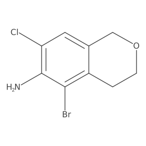 5-Bromo-7-chloro-3,4-dihydro-1H-2-benzopyran-6-amine Structure