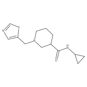 N-cyclopropyl-1-[(1,3-thiazol-5-yl)methyl]piperidine-3-carboxamide结构式