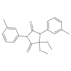 5,5-Dimethoxy-1,3-bis(3-methylphenyl)-2,4-imidazolidinedione结构式
