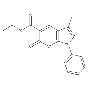 Ethyl 3-methyl-6-oxo-1-phenyl-1,6-dihydropyrano[2,3-c]pyrazole-5-carboxylate Structure