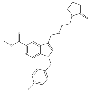 1h-Pyrrolo[2,3-c]pyridine-5-carboxylic acid,1-[(4-fluorophenyl)methyl]-3-[[2-(2-oxo-1-pyrrolidinyl)ethoxy]methyl]-,methyl ester Structure