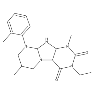 3-ethyl-1,7-dimethyl-9-(2-methylphenyl)-6,7,8,9a,10,10a-hexahydro-4aH-purino[7,8-a]pyrimidine-2,4-dione结构式