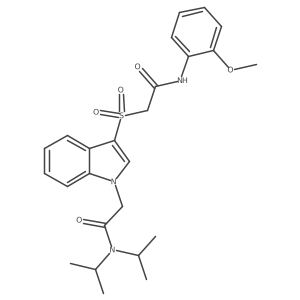 N,N-diisopropyl-2-(3-((2-((2-methoxyphenyl)amino)-2-oxoethyl)sulfonyl)-1H-indol-1-yl)acetamide结构式