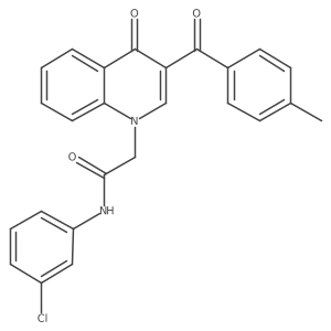 N-(3-chlorophenyl)-2-(3-(4-methylbenzoyl)-4-oxoquinolin-1(4H)-yl)acetamide结构式