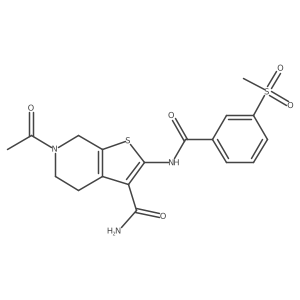 6-Acetyl-2-(3-(methylsulfonyl)benzamido)-4,5,6,7-tetrahydrothieno[2,3-c]pyridine-3-carboxamide Structure