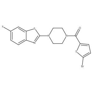 (5-Bromothiophen-2-yl)(4-(6-fluorobenzo[d]thiazol-2-yl)piperazin-1-yl)methanone结构式