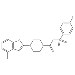 2-(4-Fluorobenzenesulfonyl)-1-[4-(4-methyl-1,3-benzothiazol-2-yl)piperazin-1-yl]ethan-1-one结构式
