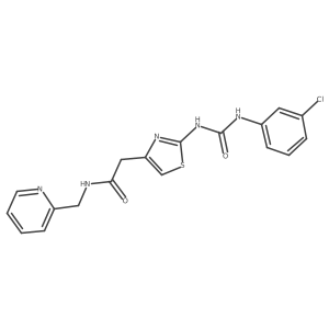 2-[2-[(3-chlorophenyl)carbamoylamino]thiazol-4-yl]-N-(2-pyridylmethyl)acetamide结构式