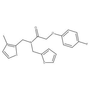 2-(4-fluorophenoxy)-N-(furan-2-ylmethyl)-N-[(3-methylthiophen-2-yl)methyl]acetamide结构式