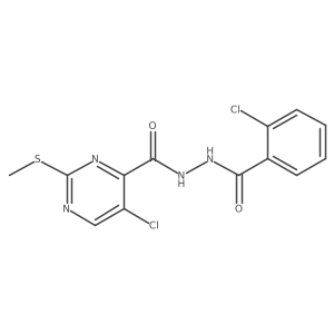 5-chloro-N'-[(2-chlorophenyl)carbonyl]-2-(methylsulfanyl)pyrimidine-4-carbohydrazide Structure