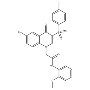 2-(6-chloro-4-oxo-3-tosylquinolin-1(4H)-yl)-N-(2-methoxyphenyl)acetamide结构式