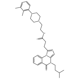 N-{2-[4-(2,3-dimethylphenyl)piperazin-1-yl]ethyl}-3-[4-(3-methylbutyl)-5-oxo-4H,5H-[1,2,4]triazolo[4,3-a]quinazolin-1-yl]propanamide结构式