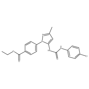Ethyl 4-[5-[3-(4-chlorophenyl)ureido]-3-methyl-1H-pyrazol-1-yl]benzoate Structure