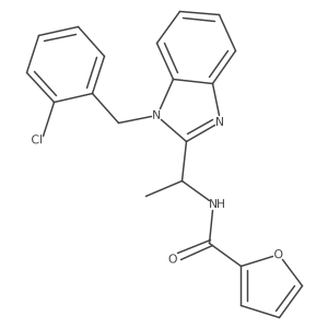 N-(1-{1-[(2-chlorophenyl)methyl]-1H-1,3-benzodiazol-2-yl}ethyl)furan-2-carboxamide结构式