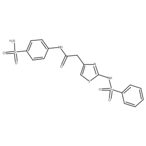 2-(2-benzenesulfonamido-1,3-thiazol-4-yl)-N-(4-sulfamoylphenyl)acetamide Structure