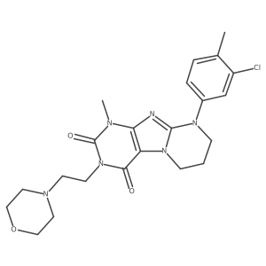 9-(3-chloro-4-methylphenyl)-1-methyl-3-(2-morpholin-4-ylethyl)-6,7,8,9-tetrahydropyrimido[2,1-f]purine-2,4(1H,3H)-dione结构式