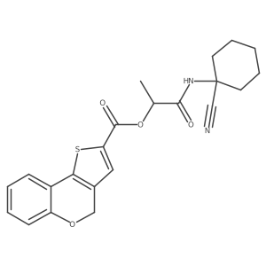 1-[(1-cyanocyclohexyl)carbamoyl]ethyl 4H-thieno[3,2-c]chromene-2-carboxylate Structure