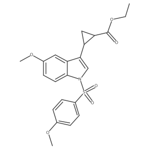 2-[5-methoxy-1-(4-methoxy-benzenesulfonyl)-1H-indol-3-yl]-cyclopropanecarboxylic acid ethyl ester Structure