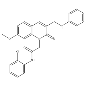 N-(2-chlorophenyl)-2-{7-methoxy-2-oxo-3-[(phenylamino)methyl]-1,2-dihydroquinolin-1-yl}acetamide结构式