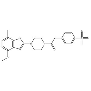 1-(4-(4-Methoxy-7-methylbenzo[d]thiazol-2-yl)piperazin-1-yl)-2-(4-(methylsulfonyl)phenyl)ethanone结构式