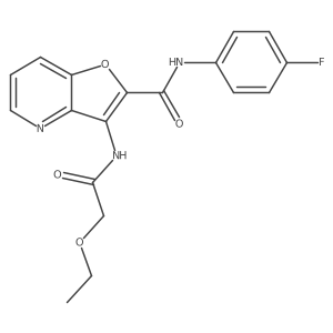 3-(2-ethoxyacetamido)-N-(4-fluorophenyl)furo[3,2-b]pyridine-2-carboxamide结构式