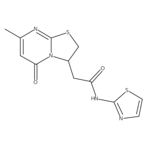 2-(7-methyl-5-oxo-3,5-dihydro-2H-thiazolo[3,2-a]pyrimidin-3-yl)-N-(thiazol-2-yl)acetamide结构式