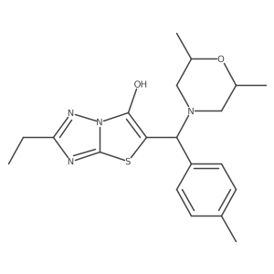5-((2,6-Dimethylmorpholino)(p-tolyl)methyl)-2-ethylthiazolo[3,2-b][1,2,4]triazol-6-ol Structure