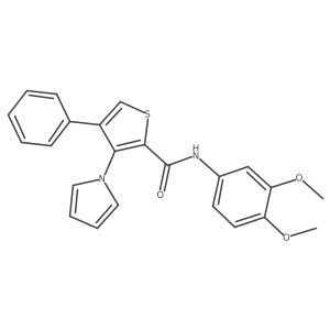 N-(3,4-dimethoxyphenyl)-4-phenyl-3-(1H-pyrrol-1-yl)thiophene-2-carboxamide结构式