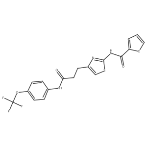 N-(4-(3-oxo-3-((4-(trifluoromethoxy)phenyl)amino)propyl)thiazol-2-yl)furan-2-carboxamide结构式