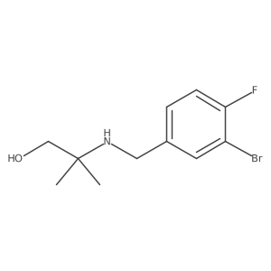 2-{[(3-Bromo-4-fluorophenyl)methyl]amino}-2-methylpropan-1-ol结构式