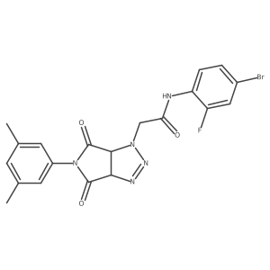 N-(4-bromo-2-fluorophenyl)-2-(5-(3,5-dimethylphenyl)-4,6-dioxo-4,5,6,6a-tetrahydropyrrolo[3,4-d][1,2,3]triazol-1(3aH)-yl)acetamide结构式