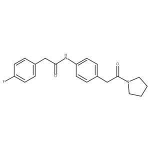2-(4-fluorophenyl)-N-{4-[2-oxo-2-(pyrrolidin-1-yl)ethyl]phenyl}acetamide结构式