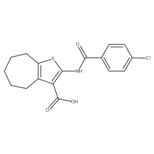 2-(4-chlorobenzamido)-4H,5H,6H,7H,8H-cyclohepta[b]thiophene-3-carboxylic acid Structure