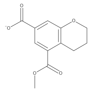 5-Methyl 3,4-dihydro-2H-1-benzopyran-5,7-dicarboxylate结构式