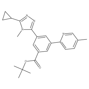 tert-Butyl 3-(5-cyclopropyl-4-methyl-4H-1,2,4-triazol-3-yl)-5-(5-methylpyridin-2-yl)benzoate Structure