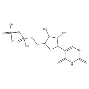 ((2R,3S,4R,5S)-5-(2,4-Dioxo-1,2,3,4-tetrahydropyrimidin-5-yl)-3,4-dihydroxytetrahydrofuran-2-yl)methyl trihydrogen diphosphate结构式