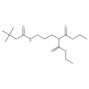 2-(3-Bocamino-propyl)-malonic acid diethyl ester结构式