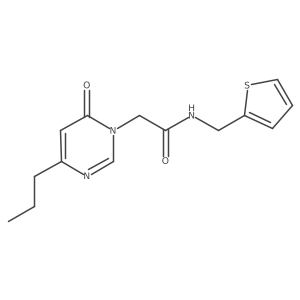 2-(6-oxo-4-propylpyrimidin-1(6H)-yl)-N-(thiophen-2-ylmethyl)acetamide结构式